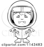 Poster, Art Print Of Black And White Mad Astronaut Girl