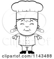 Poster, Art Print Of Black And White Happy Chef Girl Smiling