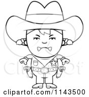 Poster, Art Print Of Black And White Mad Sheriff Cowgirl Kid