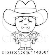Poster, Art Print Of Black And White Mad Sheriff Cowboy Kid