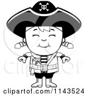 Poster, Art Print Of Black And White Happy Pirate Girl