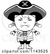 Poster, Art Print Of Black And White Mad Pirate Girl