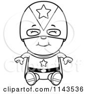 Poster, Art Print Of Black And White Happy Super Boy Sitting