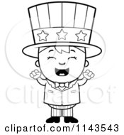 Poster, Art Print Of Black And White Happy Uncle Sam Boy Cheering
