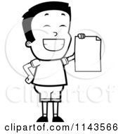 Poster, Art Print Of Black And White Smart School Boy Presenting His Report Card