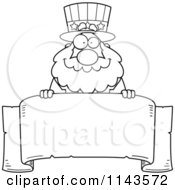 Poster, Art Print Of Black And White Chubby Uncle Sam Over A Parchment Banner