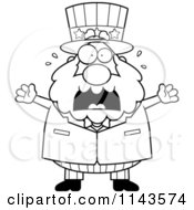 Poster, Art Print Of Black And White Chubby Uncle Sam Freaking Out