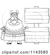 Poster, Art Print Of Black And White Chubby Viking With Signs