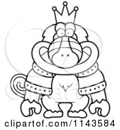 Black And White King Baboon Wearing A Crown And Robe