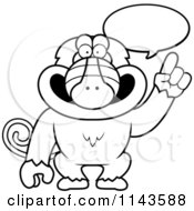 Poster, Art Print Of Black And White Smart Baboon Talking