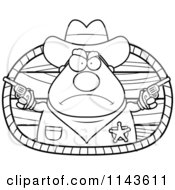 Poster, Art Print Of Black And White Cowboy Sheriff