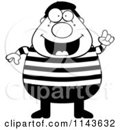 Black And White Chubby Mime With An Idea