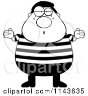 Poster, Art Print Of Black And White Chubby Mime Shrugging