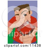 Poster, Art Print Of Young Troublemaker Man Aiming A Slingshot