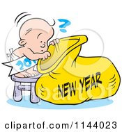 Poster, Art Print Of Baby Peeking Into A New Year Sack