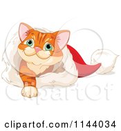 Poster, Art Print Of Cute Ginger Kitten Playing In A Santa Hat