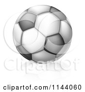 Poster, Art Print Of Black And White Soccer Ball And Reflection