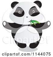 Poster, Art Print Of Cute Panda With Bamboo Leaves In His Mouth