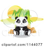 Poster, Art Print Of Cute Panda Sitting In Front Of Bamboo