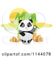 Poster, Art Print Of Cute Panda Waving By Bamboo