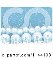 Clipart Of Merry Christmas Bingo Lottery Balls In Blue Snow Royalty Free Vector Illustration