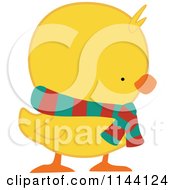 Poster, Art Print Of Cute Christmas Duckling Or Chick In A Scarf
