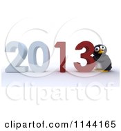 Poster, Art Print Of 3d Penguin Pushing New Year 2013 Numbers Together