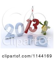 Poster, Art Print Of 3d New Year Tortoise Replacing 2012 With 2013