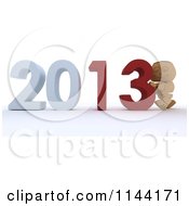 Poster, Art Print Of 3d Box Boy Pushing New Year 2013 Numbers Together