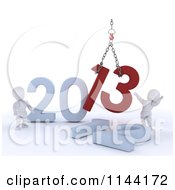 Poster, Art Print Of 3d New Year White Characters Replacing 2012 With 2013
