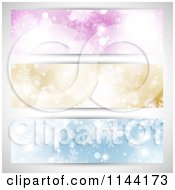 Poster, Art Print Of Purple Gold And Blue Christmas Bokeh And Snowflake Website Banners
