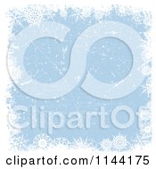 Poster, Art Print Of Blue Christmas Background With Snowflake Grunge