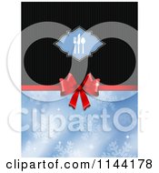 Clipart Of A Christmas Gift And Cutlery Menu Design Royalty Free Vector Illustration