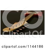Poster, Art Print Of 3d Electric Fender Guitar Head And Tuning Keys