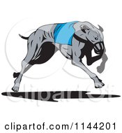 Poster, Art Print Of Retro Running Greyhound Dog 3