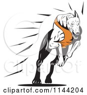 Poster, Art Print Of Retro Running Greyhound Dog 2