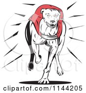 Poster, Art Print Of Retro Running Greyhound Dog 1