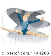 Clipart Of A Jumping Gymnast Woman 1 Royalty Free Vector Illustration