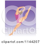 Clipart Of A Jumping Gymnast Woman 2 Royalty Free Vector Illustration