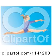 Clipart Of A Jumping Gymnast Woman 3 Royalty Free Vector Illustration by patrimonio