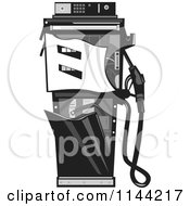 Grayscale Retro Smashed Gas Station Pump