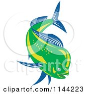 Retro Mahi Mahi Dolphin Fish Swimming 1