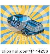 Poster, Art Print Of Blue Ford Gt V8 Sports Car