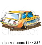 Clipart Of A Retro Ford Mustang Station Wagon Car Royalty Free Vector Illustration