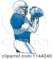 Poster, Art Print Of Retro Football Playerthrowing 1