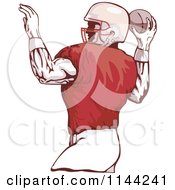 Poster, Art Print Of Retro Football Playerthrowing 2