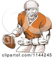 Clipart Of A Retro Football PlayerThrowing 4 Royalty Free Vector Illustration