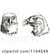 Poster, Art Print Of Eagle Heads With Orange Eyes