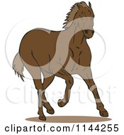 Poster, Art Print Of Galloping Brown Horse