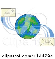 Poster, Art Print Of Globe With Email Envelopes